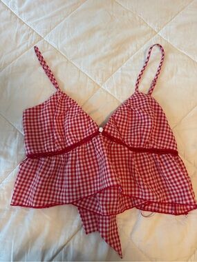 PacSun Red Gingham Tiered Cami